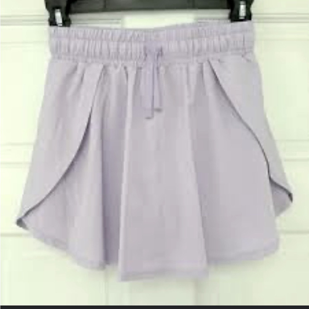 Zella Skort Girls XL (16) Orchid Spectre Flexible Tulip Hem Drawstring Shorts